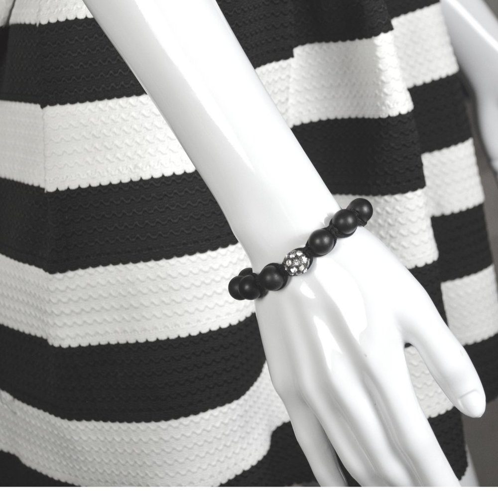 Doe & Rae Black and White Stripe Mini Halter Dress - Size S - Picture 2 of 8